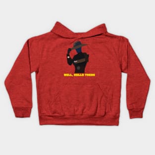 Well Hello There Silhouette Design Kids Hoodie